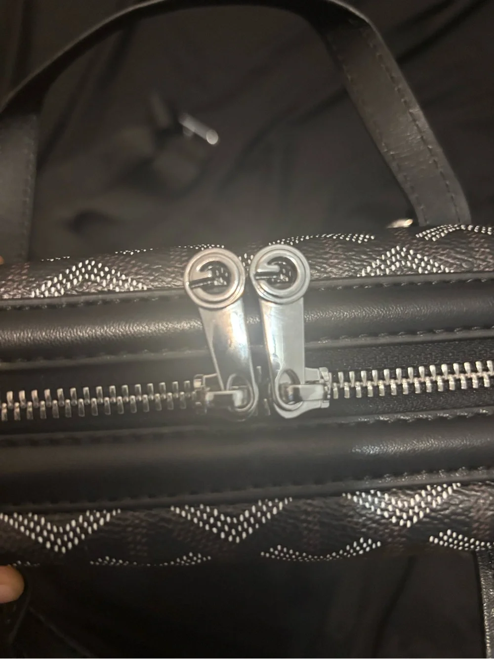 Men's Black Patterned Crossbody Bag